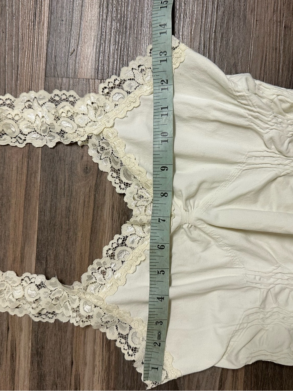 M. Rena Corset Style Lace Ruched Tank Top - Picture 2 of 5